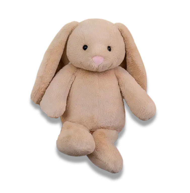 Doudou Lapin Beige aux Longues Oreilles avec son petit nez rose
